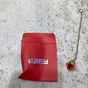 Effy Gold Tone Bag-Charm on Chain With Red Crystal